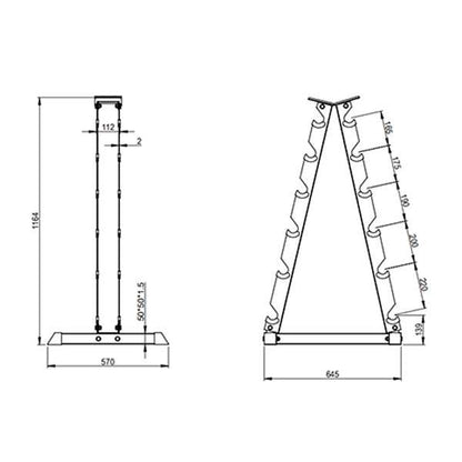 Dumbbell Rack- A Frame Hex